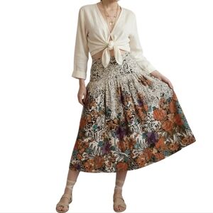 Vintage floral midi skirt